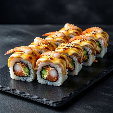 Запечённый с креветкой